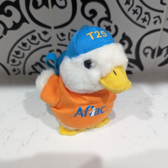 Aflac 5" Duck Plush w/ Yellow Shirt and Blue Backpack Hat Marketing - Picture 2 of 5